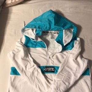 Pink Victoria secret 1/4 zip hooded pullover